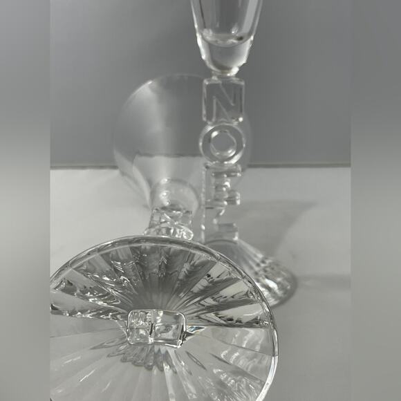 Pair NOEL Cristal d'Arques Durand Crystal Stem Drinking Goblet or Wine Glass - Picture 6 of 7